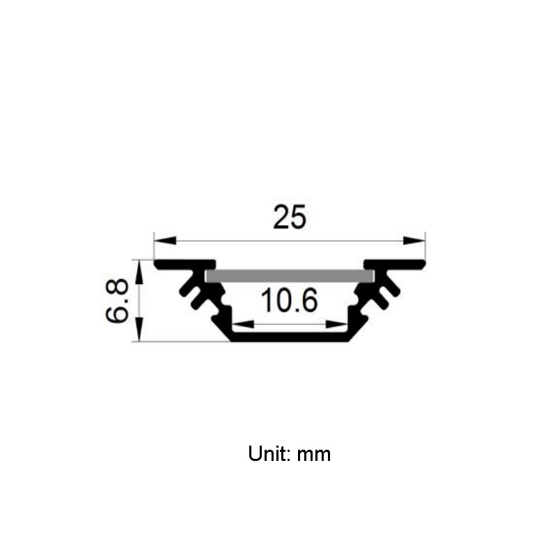 Recessed Aluminum LED Channel For 10mm LED Light Strips Recessed Aluminum LED Channel For 10mm LED Light Strips